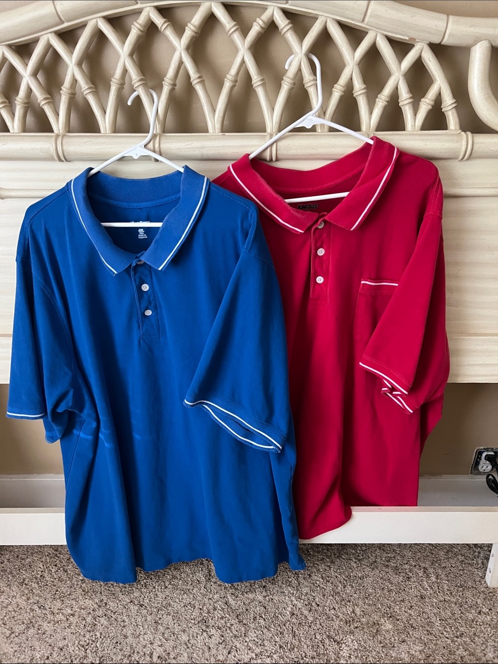 Blue Polo Shirt with White Trim - Men's Classic Polo
